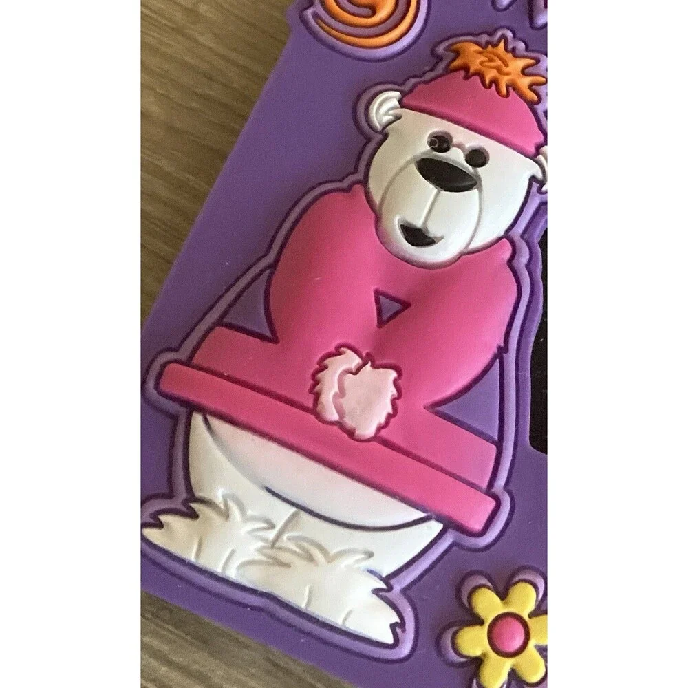 POLAR BEAR FRIENDS FOREVER purple plastic kids photo picture frame animals theme